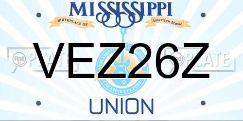 VEZ26Z Mississippi License Plate