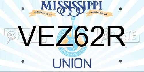 VEZ62R Mississippi License Plate