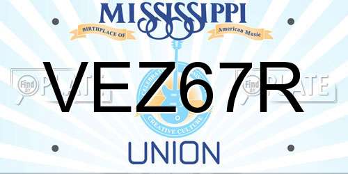 VEZ67R Mississippi License Plate