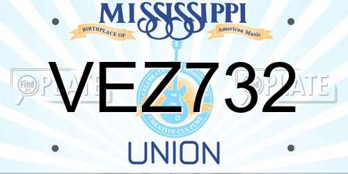 VEZ732 Mississippi License Plate