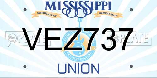 VEZ737 Mississippi License Plate