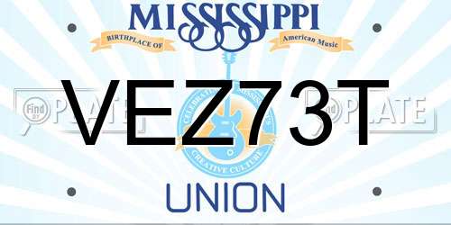 VEZ73T Mississippi License Plate