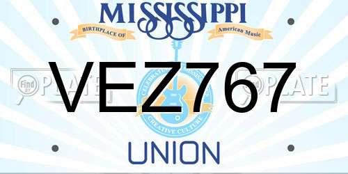 VEZ767 Mississippi License Plate