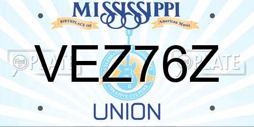 VEZ76Z Mississippi License Plate