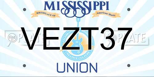 VEZT37 Mississippi License Plate
