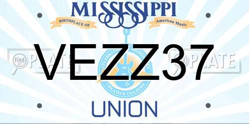 VEZZ37 Mississippi License Plate
