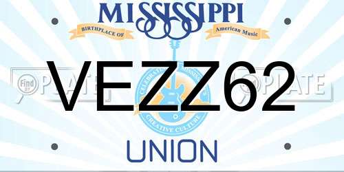 VEZZ62 Mississippi License Plate