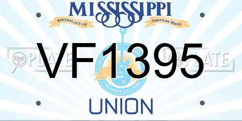 VF1395 Mississippi License Plate