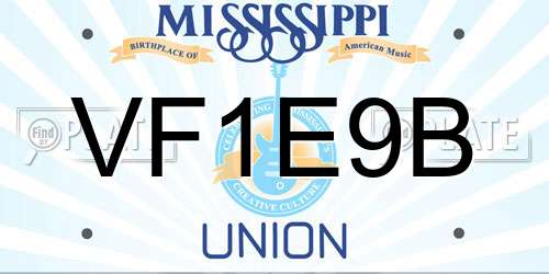 VF1E9B Mississippi License Plate