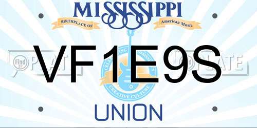 VF1E9S Mississippi License Plate