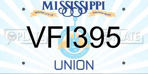 VFI395 Mississippi License Plate