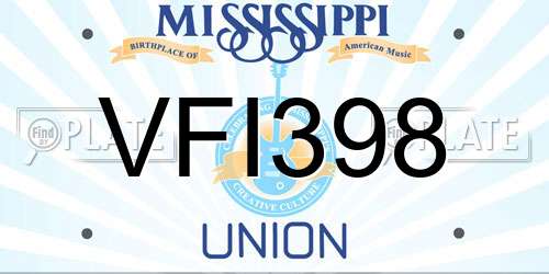 VFI398 Mississippi License Plate