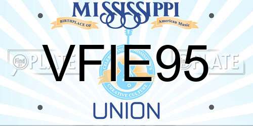 VFIE95 Mississippi License Plate