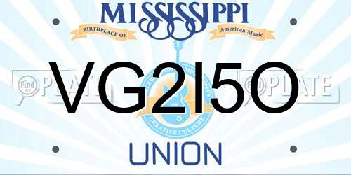 VG2I5O Mississippi License Plate