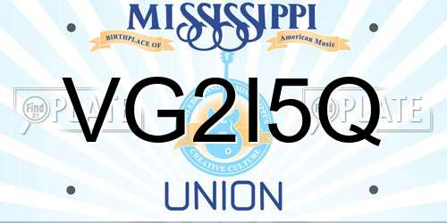 VG2I5Q Mississippi License Plate