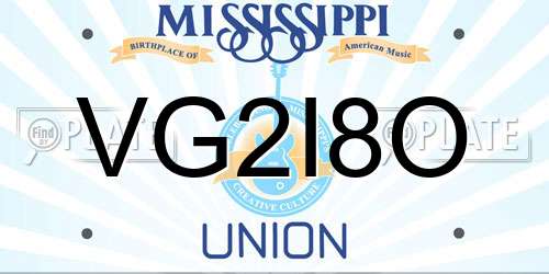 VG2I8O Mississippi License Plate