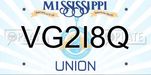 VG2I8Q Mississippi License Plate