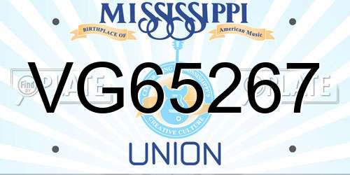 VG65267 Mississippi License Plate