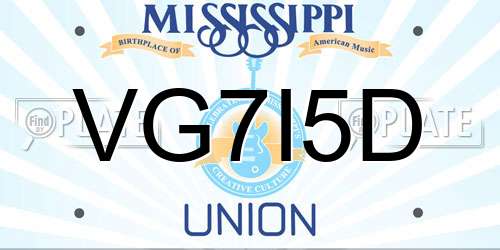 VG7I5D Mississippi License Plate