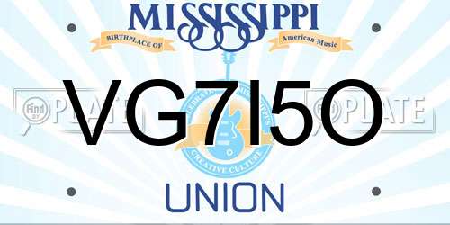 VG7I5O Mississippi License Plate