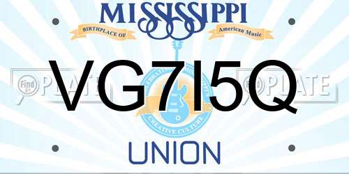 VG7I5Q Mississippi License Plate