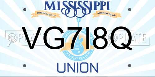 VG7I8Q Mississippi License Plate