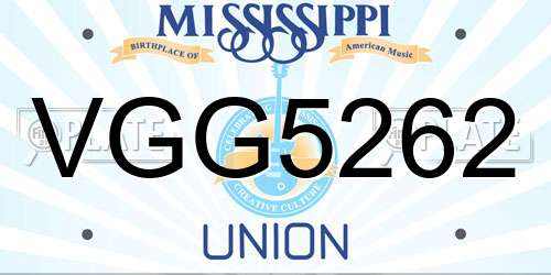VGG5262 Mississippi License Plate