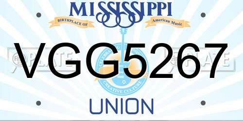 VGG5267 Mississippi License Plate