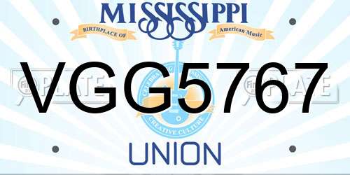 VGG5767 Mississippi License Plate