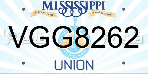 VGG8262 Mississippi License Plate