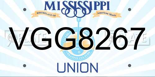 VGG8267 Mississippi License Plate