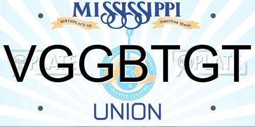 VGGBTGT Mississippi License Plate