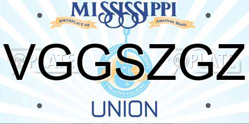 VGGSZGZ Mississippi License Plate