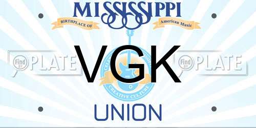 VGK Mississippi License Plate