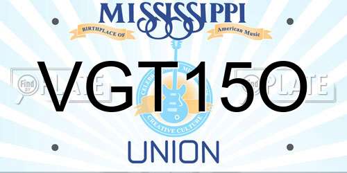 VGT15O Mississippi License Plate