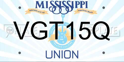 VGT15Q Mississippi License Plate
