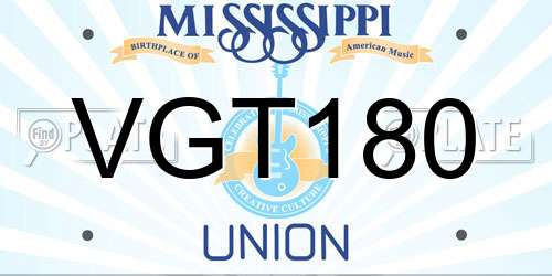 VGT180 Mississippi License Plate
