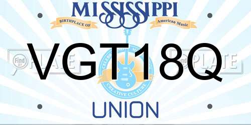 VGT18Q Mississippi License Plate