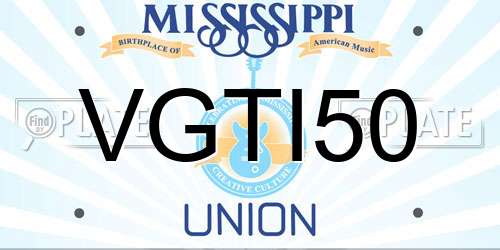 VGTI50 Mississippi License Plate