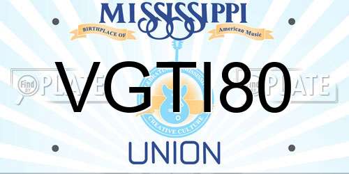 VGTI80 Mississippi License Plate