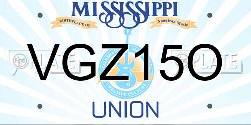 VGZ15O Mississippi License Plate