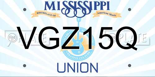 VGZ15Q Mississippi License Plate