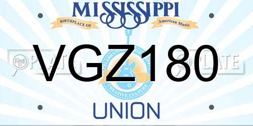 VGZ180 Mississippi License Plate