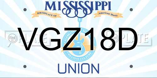 VGZ18D Mississippi License Plate