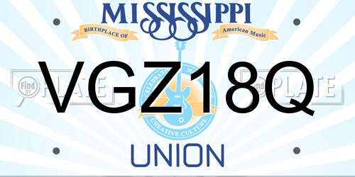 VGZ18Q Mississippi License Plate