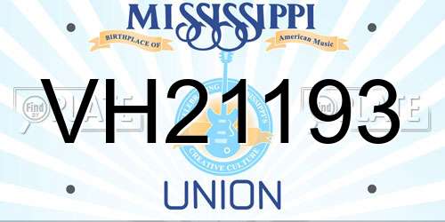 VH21193 Mississippi License Plate