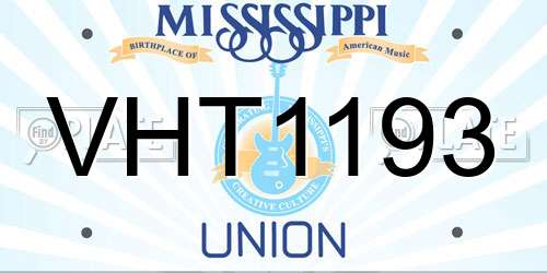 VHT1193 Mississippi License Plate