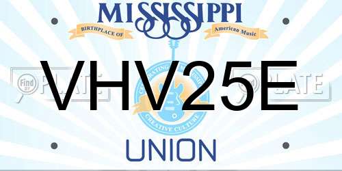 VHV25E Mississippi License Plate