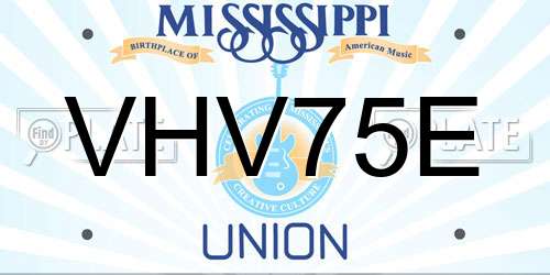 VHV75E Mississippi License Plate