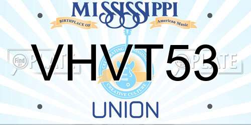 VHVT53 Mississippi License Plate